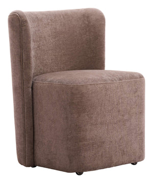 Bambun Upholstered Dining Chair on Casters Eucalyptus Frame Modern Neutral Seat