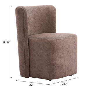 Bambun Upholstered Dining Chair on Casters Eucalyptus Frame Modern Neutral Seat