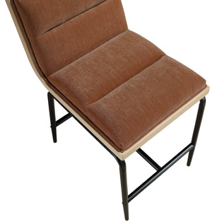 Meridian Furniture Viceroy Upholstered Counter Stool with Matte Black Iron Frame and Natural Wood Accents Cognac 11099Cognac-C