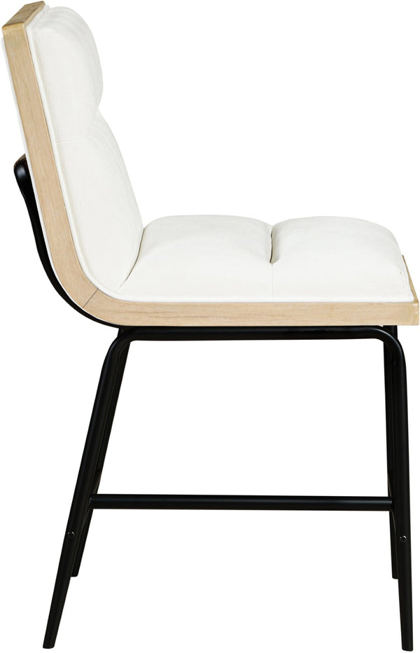 Meridian Furniture Viceroy Upholstered Counter Stool with Matte Black Iron Frame and Natural Wood Accents Cream 11099Cream-C
