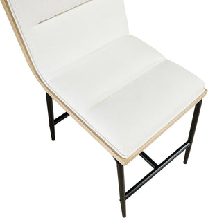Meridian Furniture Viceroy Upholstered Counter Stool with Matte Black Iron Frame and Natural Wood Accents Cream 11099Cream-C