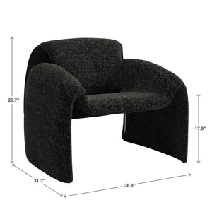Gainsborough Sculpted Bentwood Accent Chair Upholstered Modern Living Room Lounge Seat