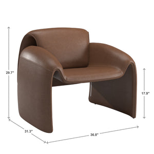 Gainsborough Sculpted Bentwood Accent Chair Upholstered Modern Living Room Lounge Seat