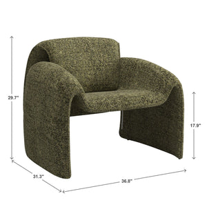 Gainsborough Sculpted Bentwood Accent Chair Upholstered Modern Living Room Lounge Seat