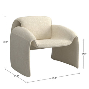 Gainsborough Sculpted Bentwood Accent Chair Upholstered Modern Living Room Lounge Seat