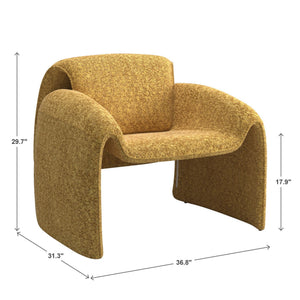Gainsborough Sculpted Bentwood Accent Chair Upholstered Modern Living Room Lounge Seat
