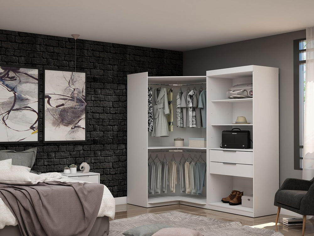 Manhattan Comfort Mulberry Contemporary - Modern Wardrobe/ Armoire/ Closet White 110GMC1