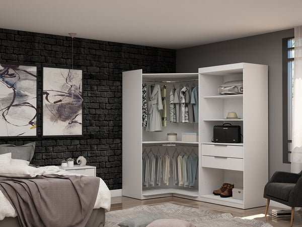 Manhattan Comfort Mulberry Contemporary - Modern Wardrobe/ Armoire/ Closet White 110GMC1