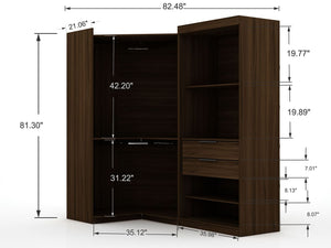 Manhattan Comfort Mulberry Contemporary - Modern Wardrobe/ Armoire/ Closet Brown 110GMC5