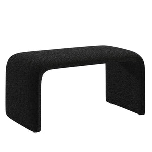 Gainsborough Sculptural Boucle Ottoman Curved Accent Seat for Modern Living Rooms