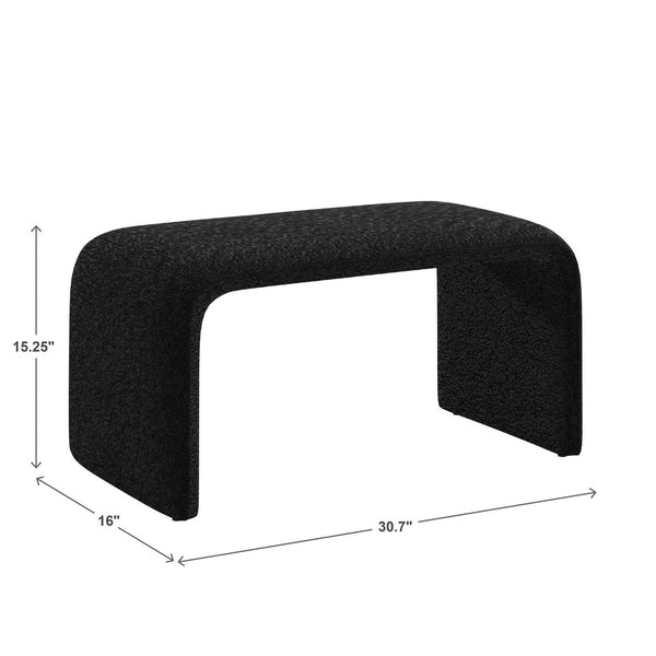 Gainsborough Sculptural Boucle Ottoman Curved Accent Seat for Modern Living Rooms