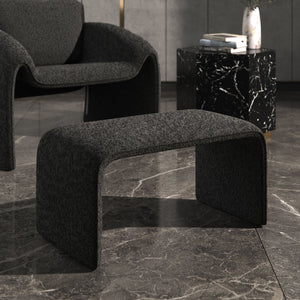 Gainsborough Sculptural Boucle Ottoman Curved Accent Seat for Modern Living Rooms