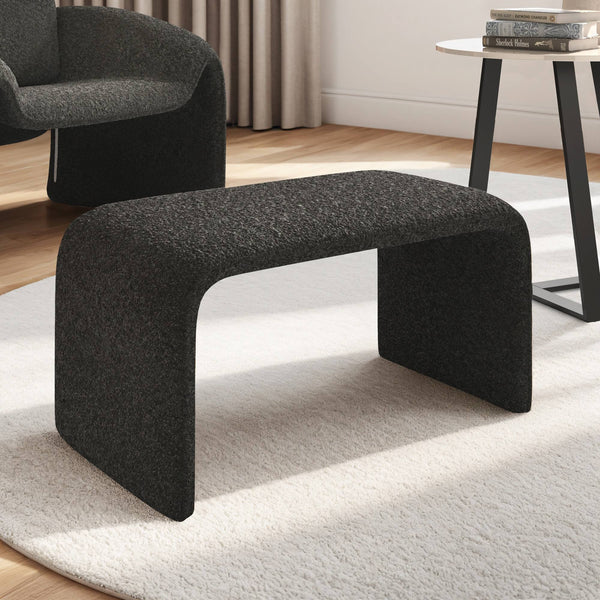 Gainsborough Sculptural Boucle Ottoman Curved Accent Seat for Modern Living Rooms