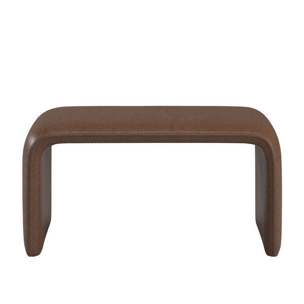 Gainsborough Sculptural Boucle Ottoman Curved Accent Seat for Modern Living Rooms
