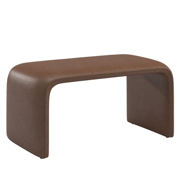 Gainsborough Sculptural Boucle Ottoman Curved Accent Seat for Modern Living Rooms