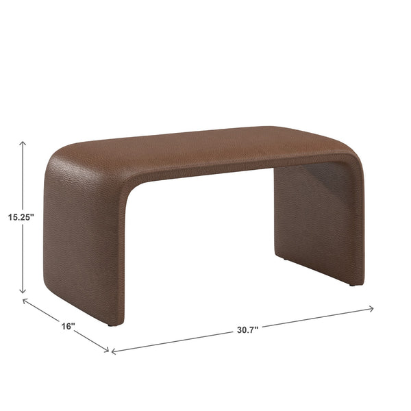 Gainsborough Sculptural Boucle Ottoman Curved Accent Seat for Modern Living Rooms