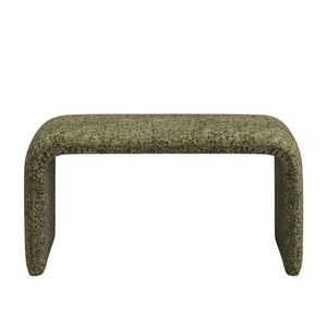 Homelegance Gainsborough Sculptural Boucle Ottoman Curved Accent Seat for Modern Living Rooms Moss Green 110OT-GNB