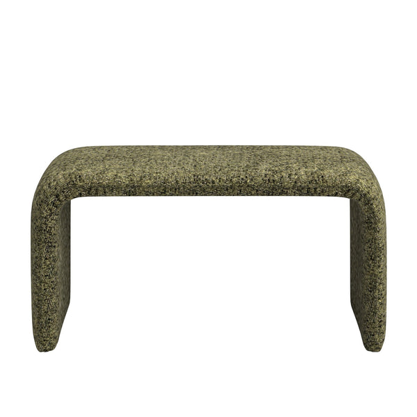 Homelegance Gainsborough Sculptural Boucle Ottoman Curved Accent Seat for Modern Living Rooms Moss Green 110OT-GNB