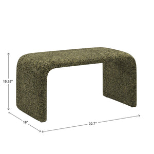 Gainsborough Sculptural Boucle Ottoman Curved Accent Seat for Modern Living Rooms