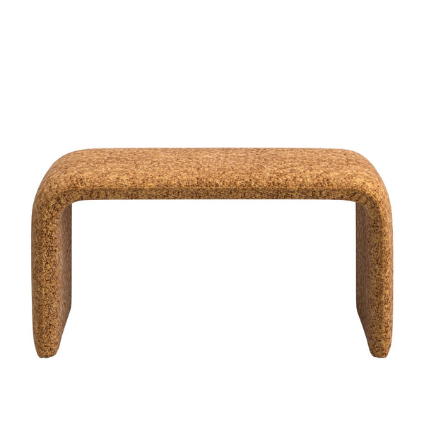 Gainsborough Sculptural Boucle Ottoman Curved Accent Seat for Modern Living Rooms