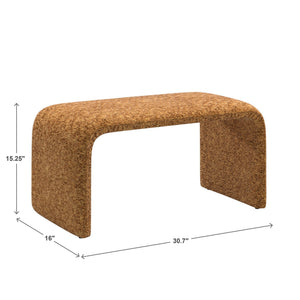 Gainsborough Sculptural Boucle Ottoman Curved Accent Seat for Modern Living Rooms
