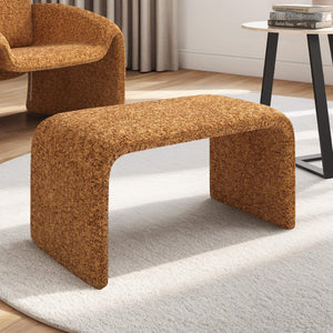Gainsborough Sculptural Boucle Ottoman Curved Accent Seat for Modern Living Rooms