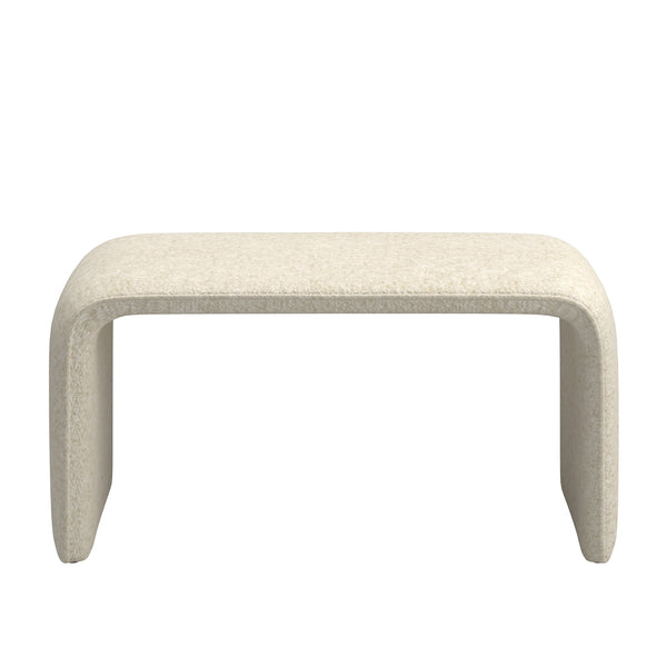 Gainsborough Sculptural Boucle Ottoman Curved Accent Seat for Modern Living Rooms