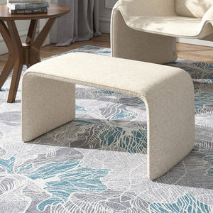 Gainsborough Sculptural Boucle Ottoman Curved Accent Seat for Modern Living Rooms