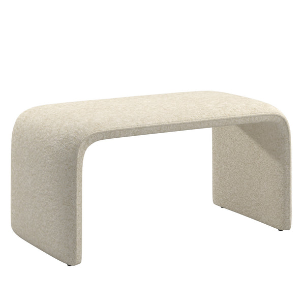Gainsborough Sculptural Boucle Ottoman Curved Accent Seat for Modern Living Rooms