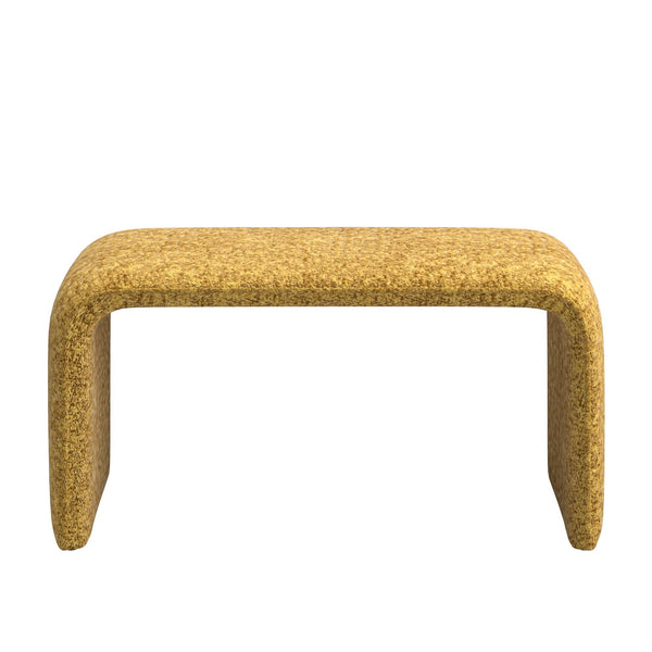 Gainsborough Sculptural Boucle Ottoman Curved Accent Seat for Modern Living Rooms