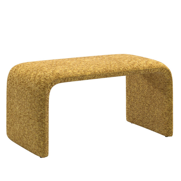 Gainsborough Sculptural Boucle Ottoman Curved Accent Seat for Modern Living Rooms