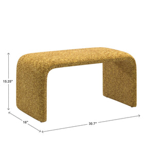 Gainsborough Sculptural Boucle Ottoman Curved Accent Seat for Modern Living Rooms