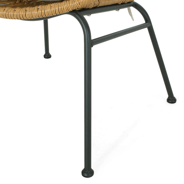 English Elm Christopher Knight Home® - BANYA Light Brown PE Rattan Chair Set with Iron Frame, Waterproof Fabric, Modern Loop Design for Outdoor Elegance 70431.00LBRN