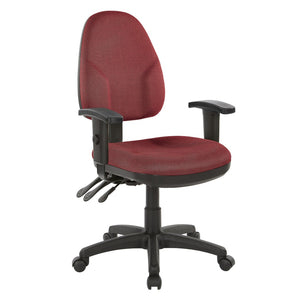 OSP Home Furnishings Dual Function Office Chair with Lumbar Support Foam Seat and Adjustable Arms for Desk Work 36427-298