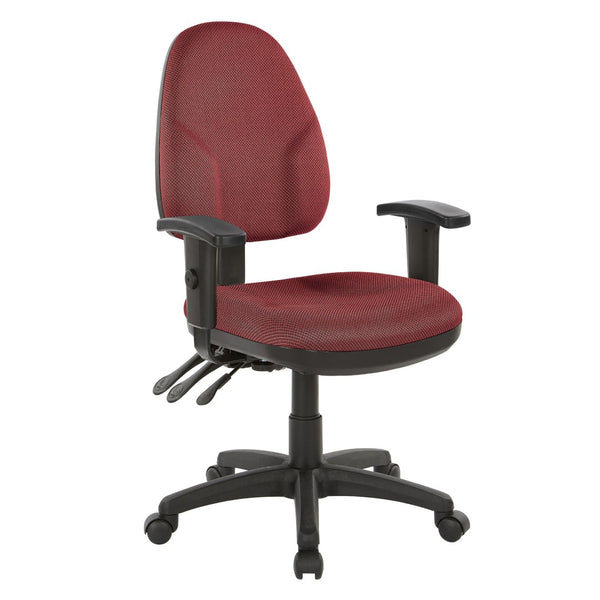 OSP Home Furnishings Dual Function Office Chair with Lumbar Support Foam Seat and Adjustable Arms for Desk Work 36427-298