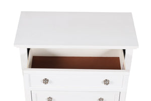 English Elm Meade Contemporary 5-Drawer Chest with Felt-Lined Top, Dovetail Construction & Wood Feet for Style White 39.5 L x 53 W x 20.5 H B078P301541