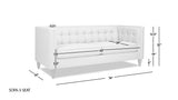 English Elm James 74" Modern Tuxedo Sofa, Navy Blue Velvet