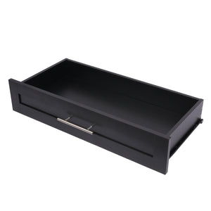 English Elm 63" Farmhouse Barn Door Storage Cabinet with Anti-Tip Safety, Quiet Drawers, Adjustable Shelf & Metal Handles Black W2917P319120