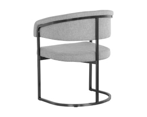 Sunpan Marris Dining Armchair - Modern Elegance with Sleek Design and Luxurious Stainless Steel Frame Gunmetal / Belfast Heather Grey