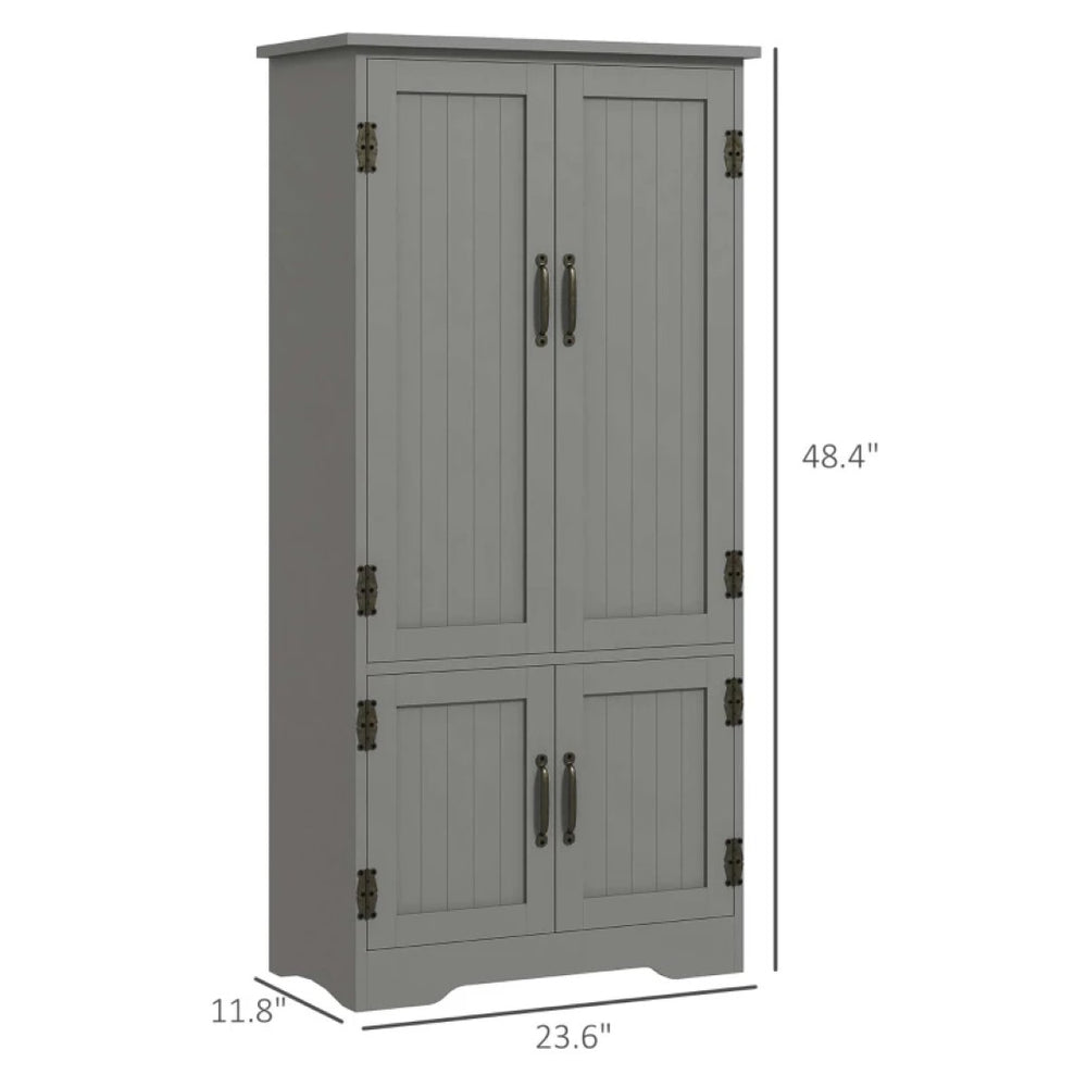 English Elm Foyer Beadboard Floor Cabinet with Drawers White Farmhouse Storage for Entryway Bath Gray T3971P469650