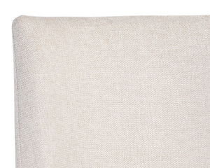 Sunpan Rayla Dining Chair Set - Elegant Cantilever Design with Antique Brass Frame for Modern Homes Belfast Oatmeal