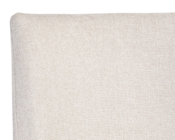 Sunpan Rayla Dining Chair Set - Elegant Cantilever Design with Antique Brass Frame for Modern Homes Belfast Oatmeal