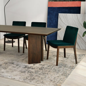 English Elm Alden Solid Wood Dining Table Japandi Walnut Grain Seats Six Artisan Crafted B183S00103