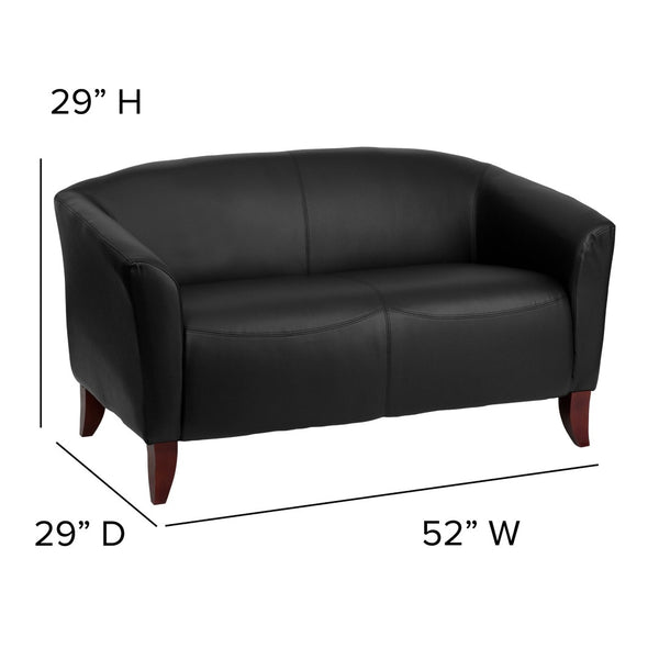 English Elm HERCULES Imperial Series LeatherSoft Loveseat - Elevate Comfort with Modern Design for Any Space Black 111-2-BK-GG
