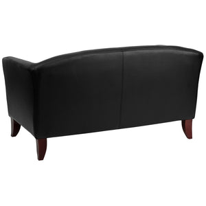 English Elm HERCULES Imperial Series LeatherSoft Loveseat - Elevate Comfort with Modern Design for Any Space Black 111-2-BK-GG