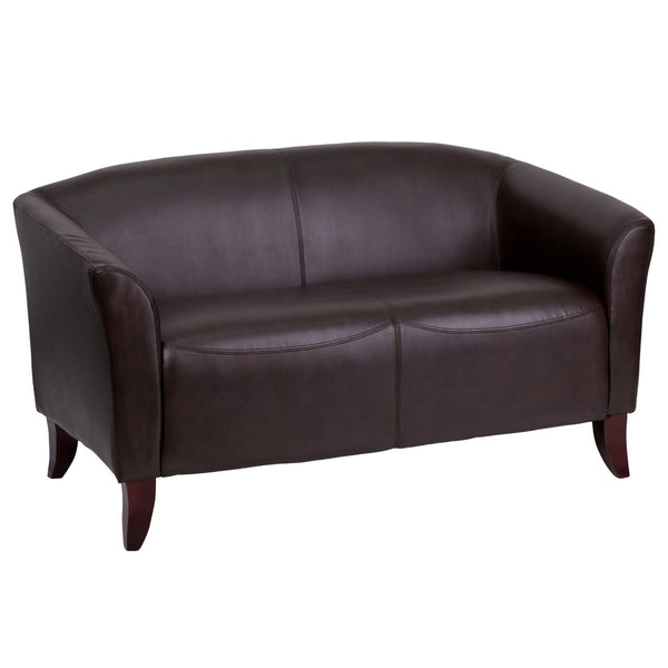 English Elm HERCULES Imperial Series LeatherSoft Loveseat - Elevate Comfort with Modern Design for Any Space Brown 111-2-BN-GG