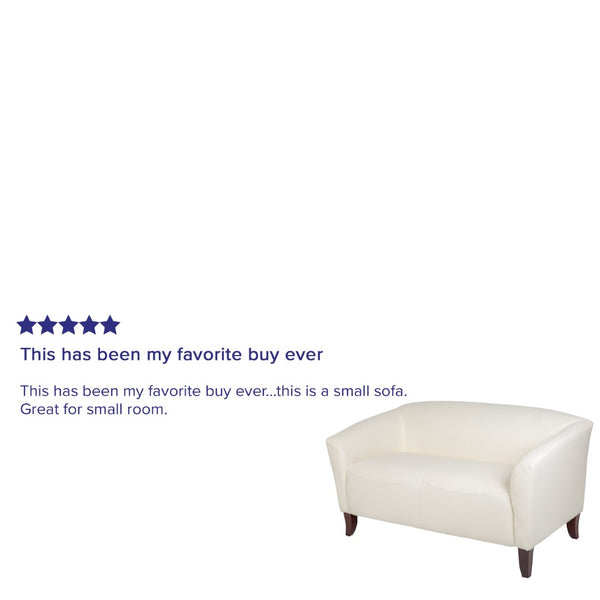 English Elm HERCULES Imperial Series LeatherSoft Loveseat - Elevate Comfort with Modern Design for Any Space Ivory 111-2-WH-GG