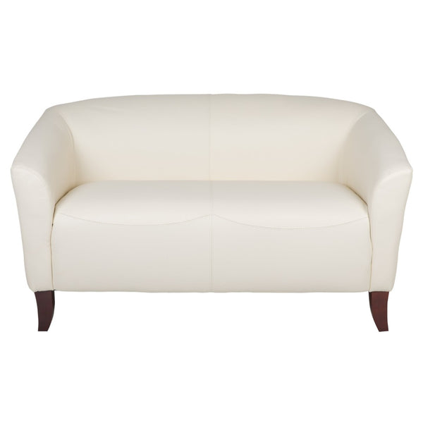 English Elm HERCULES Imperial Series LeatherSoft Loveseat - Elevate Comfort with Modern Design for Any Space Ivory 111-2-WH-GG