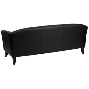 English Elm HERCULES Imperial Series LeatherSoft Sofa - Modern Comfort for Office, Reception, and Home Spaces Black 111-3-BK-GG