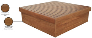 Meridian Furniture Mirella Solid Teak Square Outdoor Coffee Table Low Profile Patio Lounge Accent 111-CT